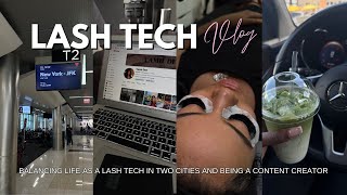 LASH TECH VLOG | Balancing life as a lash tech in two cities and being a content creator
