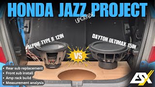 Honda Jazz project - rear and front sub install, amp rack build, measurement analysis