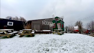 Snow Walk Amsterdam North: NDSM Shipyard, ASMR 4K