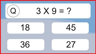 20 Multiplication Quiz Exercises for Kids