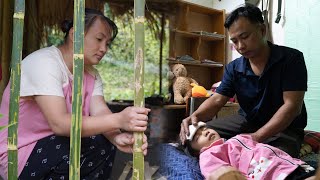 Chuc stays home to take care of sick baby Kim Ngan - Nhan helps uncle Chuc clean the house.