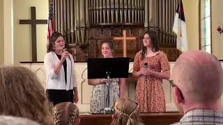 Julia and Cynthia Gildernick, Casandra Healy singing “I Can Only Imagine.”