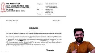 Very Important Announcement for ICMAI students (100% Fee Waiver)