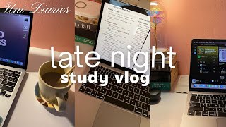 study vlog: psychology revision, midnight motivation, late-night study vibes, with chill music