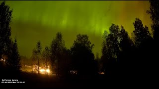 Timelapse from the Live stream Aurora borealis or Northern lights on the 7/10/24 from central Sweden