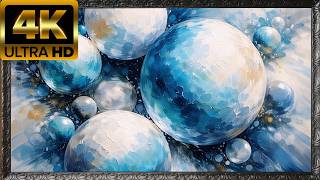 Cerulean Orbs: Modern Blue Abstract Frame : Art for TV