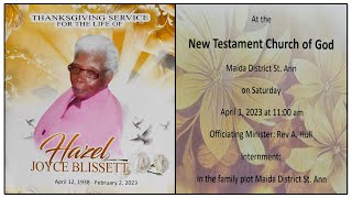 Hazel Joyce Blissett 'Juicy' Thanksgiving Service April 1, 2023 Hd Video