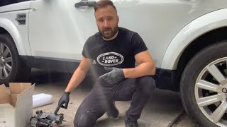 Land Rover LR3, LR4, and Range Rover Sport Air Compressor Replacement. Vehicle Lifting Slowly Fix.
