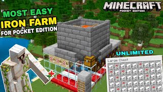 EASIEST Iron Farm For Minecraft Bedrock 1.20 | minecraft bedrock iron farm | iron farm minecraft pe