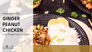 Ginger Peanut Chicken With Rice Made In A Tsuki Rice Cooker