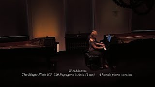 Duo Granat  plays The Magic Flute KV  620 Papageno's Aria 1 act- 4 hands piano version