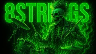 toxic chaos unleashed – skeleton drummer pounding doom metal fury with 8 strings