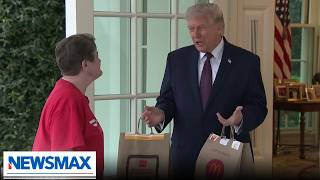 WATCH: President Trump receives McDonalds from DoorDash at White House