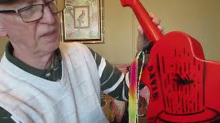 My Painted Ukulele Collection:  Here's a Red One!  UFO Theme!