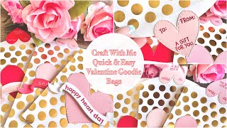 Craft With Me | CUTE & QUICK Valentine Goodie Bags | 14 Days of Valentines | Shopping My Stash