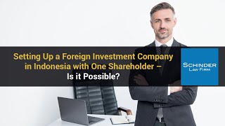 Setting Up a Foreign Investment Company in Indonesia with One Shareholder – Is it Possible