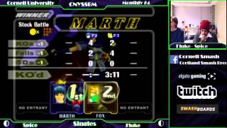 Spice (Marth) vs. Fluke (Fox) - Cornell Monthly 4
