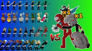 x999 Vs x1 Kai Rider x Zombie Stone - Swordwrath, Spearton, Final Boss, Giant,… - Stick War Legacy 
