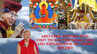 VISIT TO H.H.THE DALAI LAMA | AMITABHA PUJA | EXPLANATION OF TEMDE SHYAMO (TEMDE TOPI) |M.P.CREATION