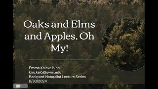 Oaks and Elms and Apples, Oh My! - Backyard Naturalist Lecture Series