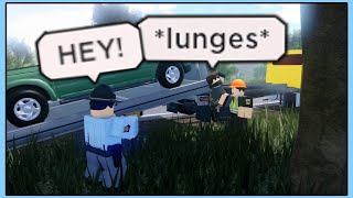 Impaired Driver Attacks Tow Operator During An Arrest! || ROBLOX ER:LC