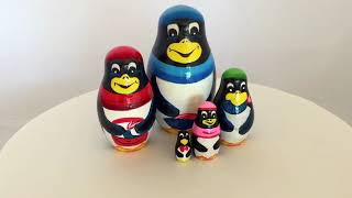 European Expressions Penguins Nesting Doll