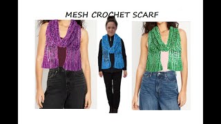 MESH CROCHET SCARF PATTERN. one skein scarf