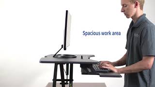 VIVO Small Black Height Adjustable Standing Desk Workstation | Monitor Riser 30" Sit Stand