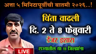 🛑Panjabrao Dakh Live । पंजाबराव डख लाईव्ह हवामान अंदाज | havaman andaj today live। weather report