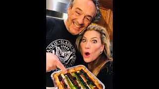 Medley of vegetables , feta cheese and puff pastry tart