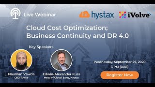 Hystax & iVolve joint webinar: Cloud Cost Optimization; Business Continuity and DR 4.0