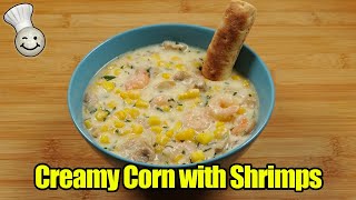 Creamy Shrimp with Corn and Mushrooms | Quick Dinner Idea