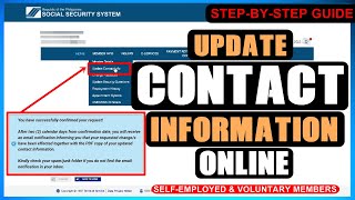 HOW TO UPDATE SSS CONTACT INFORMATION ONLINE | SELF-EMPLOYED AND VOLUNTARY MEMBERS