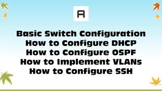 Basic Switch Configuration, How to Configure DHCP, How to Configure OSPF, How to Implement VLANs, Ho