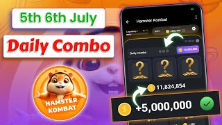 Hamstar Kombat Daily Combo 6 July || 5th to 6th July || Hamster Daily Combo Today | Daily Combo 🔥