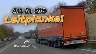 Stupid accident on the motorway, stubborn truck driver & final boss: the guardrail! | #GERMAN #DA...
