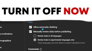 YouTube Is FORCING AI Dubbing On Your Channel - How To Turn It off