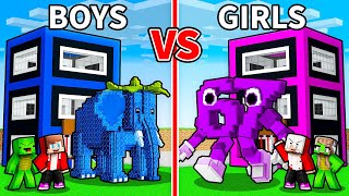 JJ and Mikey: BOYS vs GIRLS Steal a Brainrot Battle in Minecraft - Maizen