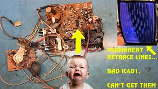 19" Sanyo 20EZ Arcade Monitor Repair - 300ma Fuse Blown, Shorted Flyback, Bad IC401