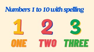 Spell the numbers 1-10 | The spelling numbers song | 1-10 spelling | Numbers names | Number words