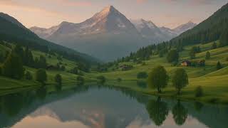 Swiss Mountainside Serenity | 4K Oil Painting Screensaver | Peaceful Alpine Frame TV Art