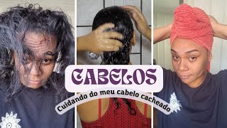 Cabelos cacheado - Lavando e cuidando do meu cabelo. #cabelo #cabelocacheado
