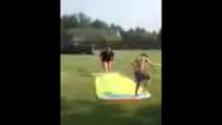 Yea, you're doing it wrong. How not to use a slip 'n' slide.