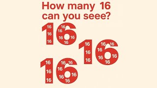 Only 2% can find the total number of '16'⁉🔥 Eyesight test! 🤔