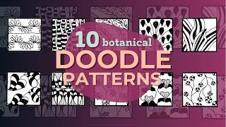 10 Botanical Zen Doodle Patterns