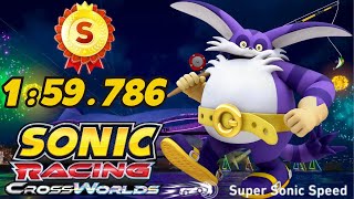 S Rank Time Trial on E Stadium with Big the Cat – 1:59.786 | Sonic Racing Crossworlds