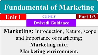 1| Fundamentals of Marketing Chapter 1, Fundamentals of marketing bcom, mba, Marketing Mix, UGC NET