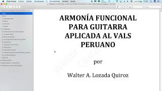 Libro PDF "ARMONÍA FUNCIONAL PARA GUITARRA APLICADA AL VALS PERUANO"