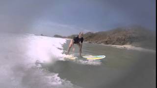 MCat crushing the surf in Playa Maderas, Nicaragua