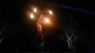 Atlee spinning sticks at Earth Frequency Festival 2020